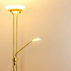 Hofstein Deckenfluter Biot LED Messing, 2-flammig -Bürolampen Verkäufe deckenfluter biot h165608 13