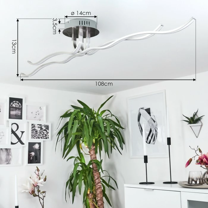 Hofstein Deckenleuchte CORATO LED Nickel-Matt, 1-flammig 4 Hofstein Deckenleuchte CORATO LED Nickel-Matt, 1-flammig – Bild 4