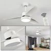 Hofstein Doha Deckenventilator LED Weiß, 1-flammig, Fernbedienung