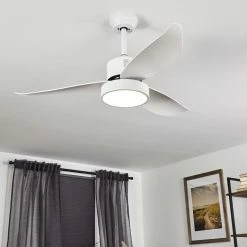 Hofstein Doha Deckenventilator LED Weiß, 1-flammig, Fernbedienung -Bürolampen Verkäufe doha deckenventilator h3372746 8