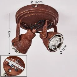 Hofstein Drobak Deckenleuchte Rostfarben, 2-flammig -Bürolampen Verkäufe drobak deckenleuchte h3293782 do1 1
