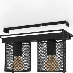 Eglo Leuchten Eglo CATTERICK Deckenleuchte Schwarz, 2-flammig -Bürolampen Verkäufe eglo catterick deckenleuchte 43772 2