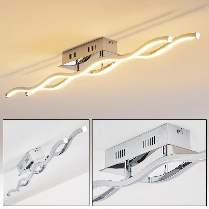 Hofstein Embree Deckenleuchte LED Edelstahl, 2-flammig 1 Hofstein Embree Deckenleuchte LED Edelstahl, 2-flammig