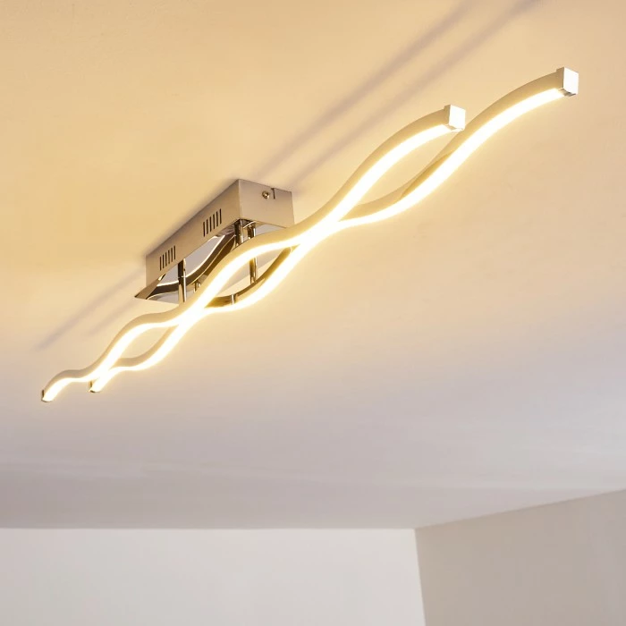 Hofstein Embree Deckenleuchte LED Edelstahl, 2-flammig 11 Hofstein Embree Deckenleuchte LED Edelstahl, 2-flammig – Bild 11