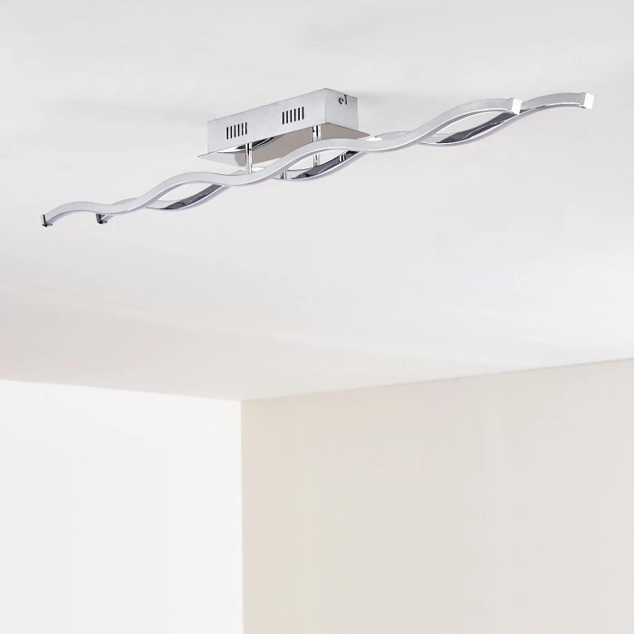 Hofstein Embree Deckenleuchte LED Edelstahl, 2-flammig 7 Hofstein Embree Deckenleuchte LED Edelstahl, 2-flammig – Bild 7