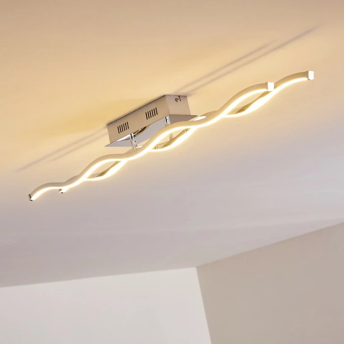 Hofstein Embree Deckenleuchte LED Edelstahl, 2-flammig 8 Hofstein Embree Deckenleuchte LED Edelstahl, 2-flammig – Bild 8