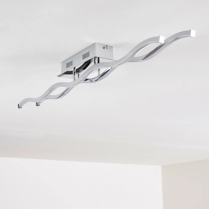 Hofstein Embree Deckenleuchte LED Edelstahl, 2-flammig 9 Hofstein Embree Deckenleuchte LED Edelstahl, 2-flammig – Bild 9