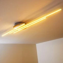 Hofstein Emo Deckenleuchte LED Stahl gebürstet, 3-flammig -Bürolampen Verkäufe emo deckenleuchte h3009222 3