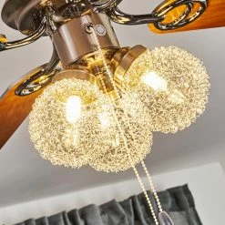 Hofstein Estepona Deckenventilator LED Chrom, Braun, Weiß, 3-flammig -Bürolampen Verkäufe estepona deckenventilator h3369975 5