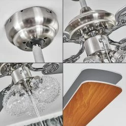 Hofstein Estepona Deckenventilator LED Chrom, Braun, Weiß, 3-flammig -Bürolampen Verkäufe estepona deckenventilator h3369975 8