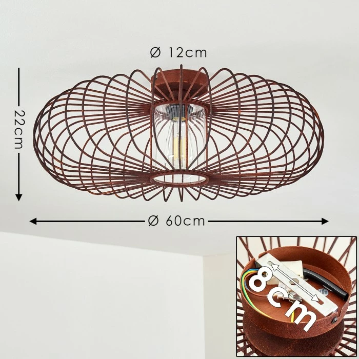 Hofstein Farhus Deckenleuchte Rostfarben, 1-flammig 2 Hofstein Farhus Deckenleuchte Rostfarben, 1-flammig – Bild 2