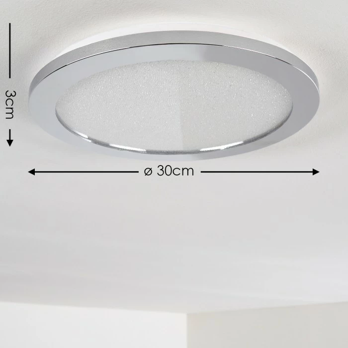 Hofstein Fasola Deckenleuchte LED Nickel glänzend, 1-flammig 2 Hofstein Fasola Deckenleuchte LED Nickel glänzend, 1-flammig – Bild 2