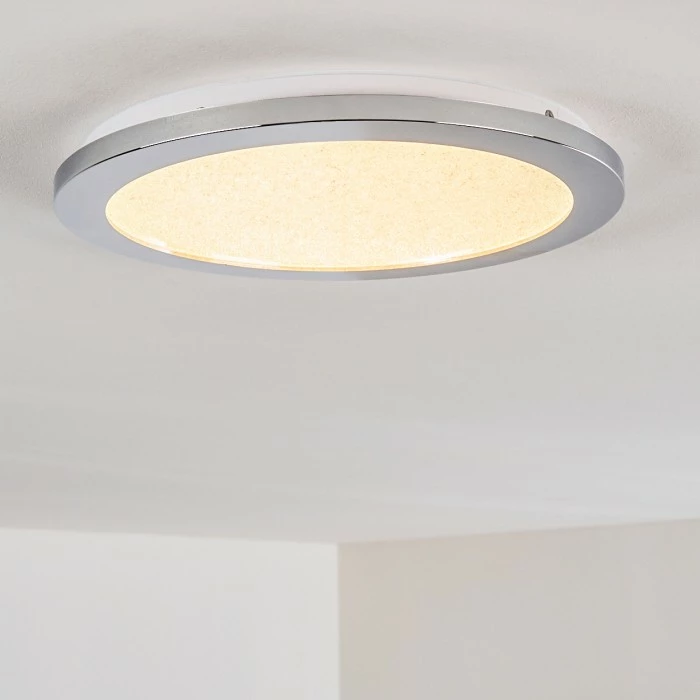 Hofstein Fasola Deckenleuchte LED Nickel glänzend, 1-flammig 4 Hofstein Fasola Deckenleuchte LED Nickel glänzend, 1-flammig – Bild 4