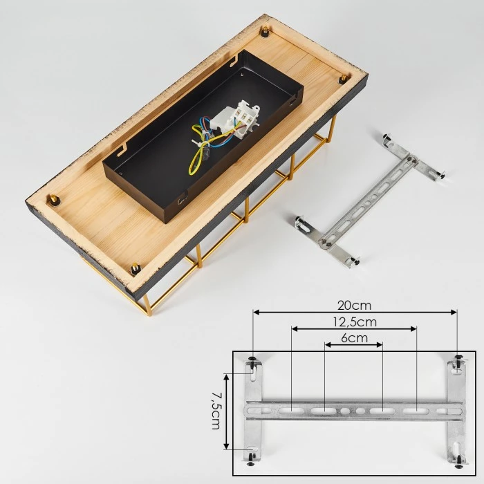 Hofstein Fevaag Deckenleuchte Schwarz, Gold, 2-flammig 5 Hofstein Fevaag Deckenleuchte Schwarz, Gold, 2-flammig – Bild 5