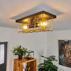 Hofstein Fevaag Deckenleuchte Schwarz, Gold, 2-flammig 18 Hofstein Fevaag Deckenleuchte Schwarz, Gold, 2-flammig -Bürolampen Verkäufe fevaag deckenleuchte h3434444 6