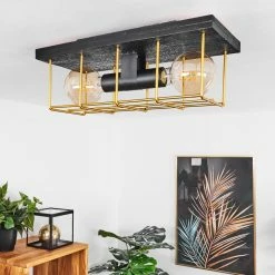 Hofstein Fevaag Deckenleuchte Schwarz, Gold, 2-flammig 21 Hofstein Fevaag Deckenleuchte Schwarz, Gold, 2-flammig -Bürolampen Verkäufe fevaag deckenleuchte h3434444 9