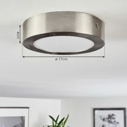 Hofstein Finsrud Deckenleuchte LED Nickel-Matt, 1-flammig -Bürolampen Verkäufe finsrud deckenleuchte h3427392 3