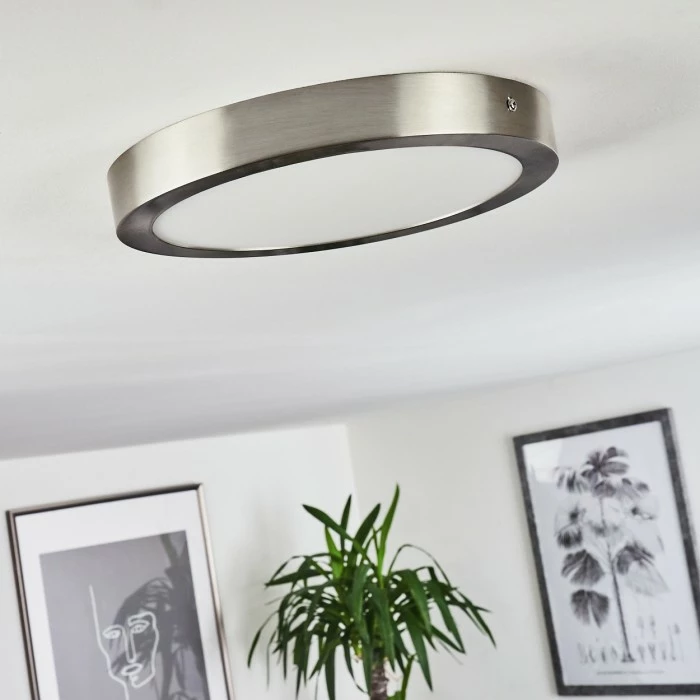Hofstein Finsrud Deckenleuchte LED Nickel-Matt, 1-flammig 11 Hofstein Finsrud Deckenleuchte LED Nickel-Matt, 1-flammig – Bild 11