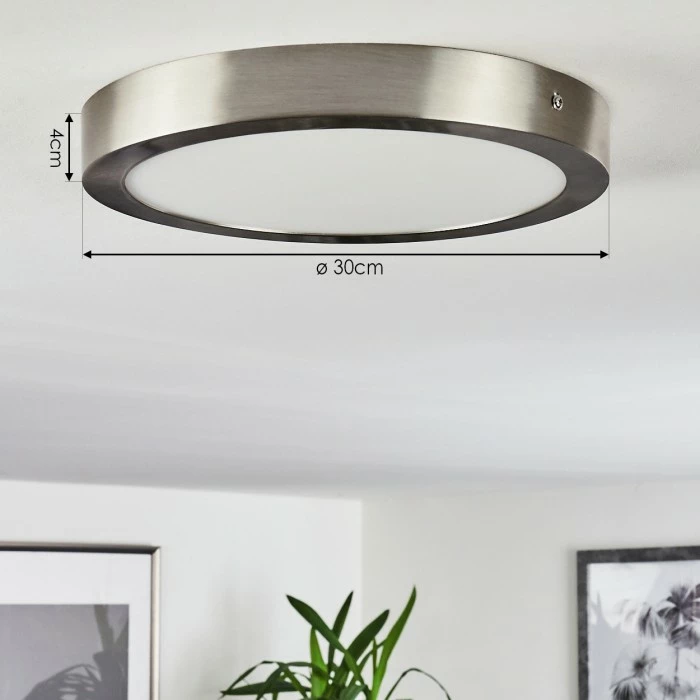 Hofstein Finsrud Deckenleuchte LED Nickel-Matt, 1-flammig 4 Hofstein Finsrud Deckenleuchte LED Nickel-Matt, 1-flammig – Bild 4