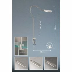 Honsel Leuchten Fischer & Honsel Raik Klemmleuchte LED Nickel-Matt, 1-flammig, Bewegungsmelder -Bürolampen Verkäufe fischer honsel raik klemmleuchte 50374 6