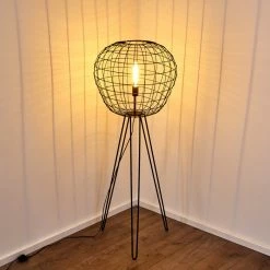 Hofstein Flambeau Stehleuchte Schwarz, 1-flammig -Bürolampen Verkäufe flambeau stehleuchte h3352991 13