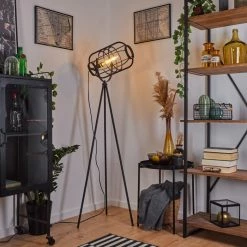 Hofstein Flambeau Stehleuchte Schwarz, 1-flammig