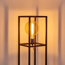 Hofstein Flambeau Stehleuchte Schwarz, 1-flammig -Bürolampen Verkäufe flambeau stehleuchte h3361993 6