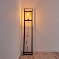 Hofstein Flambeau Stehleuchte Schwarz, 1-flammig -Bürolampen Verkäufe flambeau stehleuchte h3361993 7