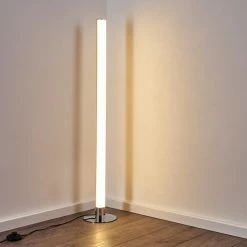 Hofstein Flaut Stehleuchte LED Chrom, 1-flammig, Fernbedienung, Farbwechsler -Bürolampen Verkäufe flaut stehleuchte h3270721 do1 23