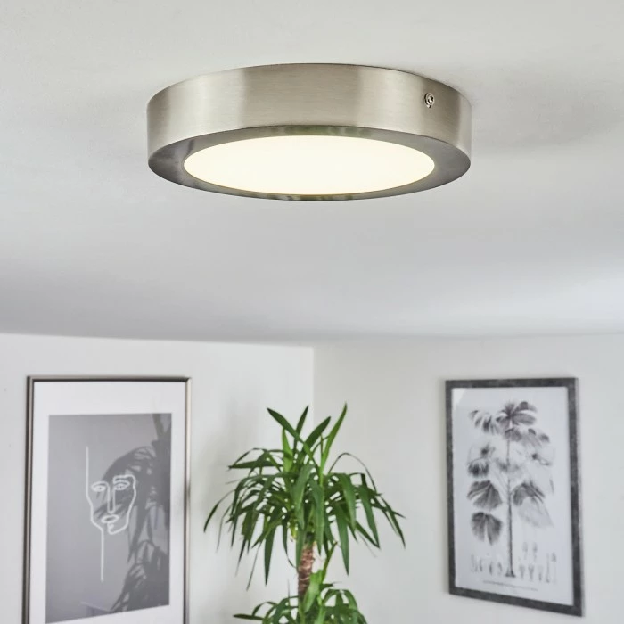 Hofstein Fnsrud Deckenleuchte LED Nickel-Matt, 1-flammig 1 Hofstein Fnsrud Deckenleuchte LED Nickel-Matt, 1-flammig