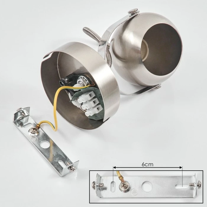 Hofstein Gadmen Deckenleuchte Nickel-Matt, Chrom, 1-flammig 5 Hofstein Gadmen Deckenleuchte Nickel-Matt, Chrom, 1-flammig – Bild 5