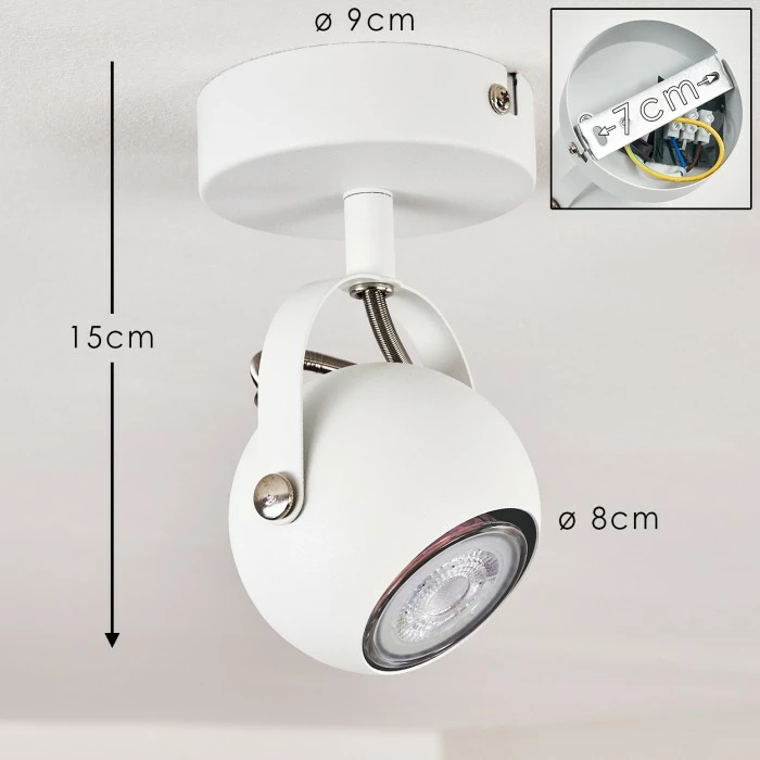 Hofstein Gadmen Deckenleuchte Chrom, Weiß, 1-flammig 2 Hofstein Gadmen Deckenleuchte Chrom, Weiß, 1-flammig – Bild 2