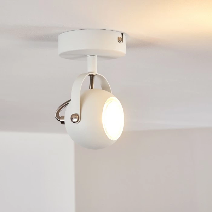 Hofstein Gadmen Deckenleuchte Chrom, Weiß, 1-flammig 4 Hofstein Gadmen Deckenleuchte Chrom, Weiß, 1-flammig – Bild 4