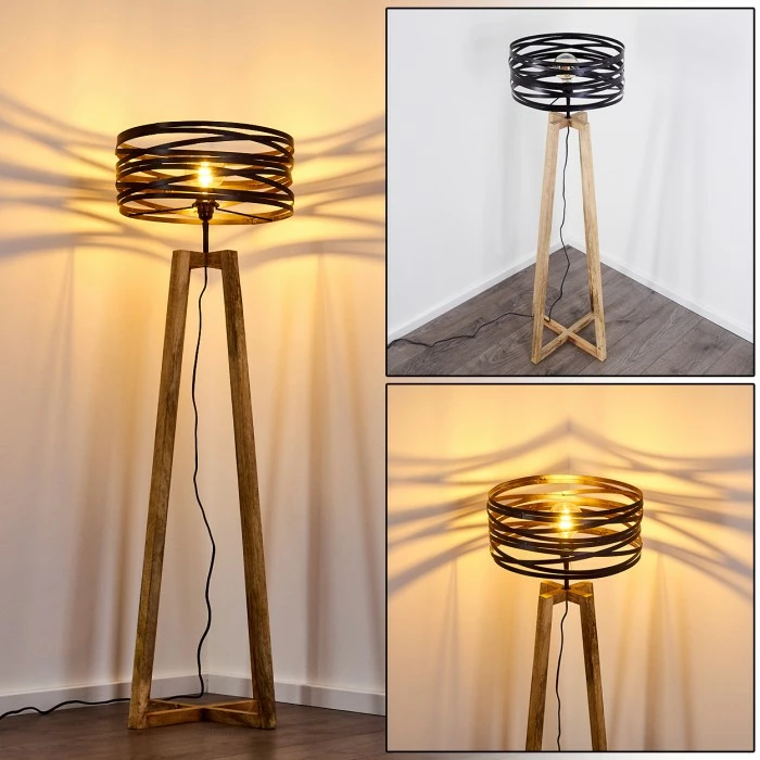 Hofstein Gauley Stehleuchte Schwarz, Braun, 1-flammig 1 Hofstein Gauley Stehleuchte Schwarz, Braun, 1-flammig