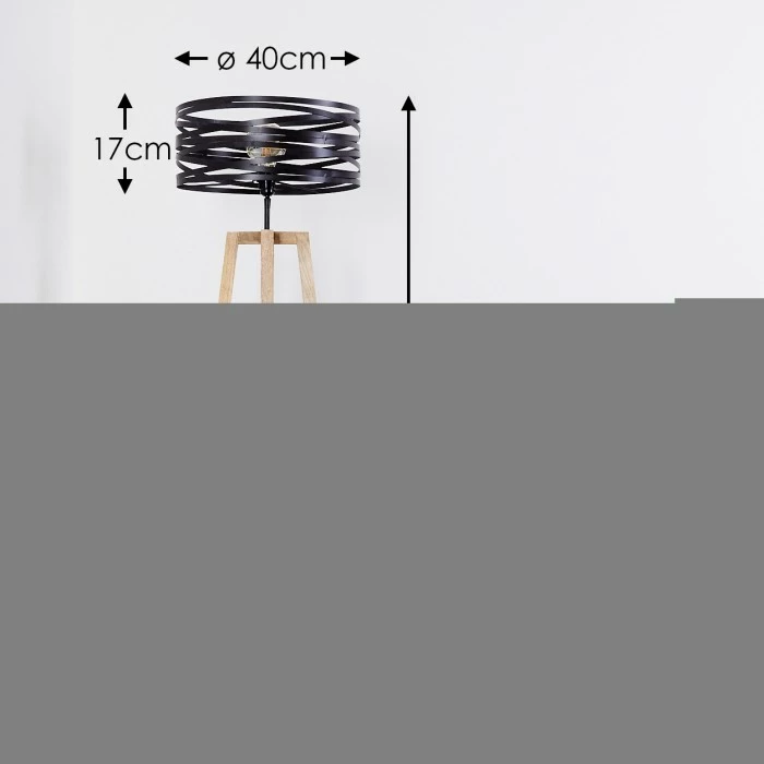 Hofstein Gauley Stehleuchte Schwarz, Braun, 1-flammig 2 Hofstein Gauley Stehleuchte Schwarz, Braun, 1-flammig – Bild 2