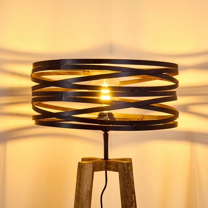 Hofstein Gauley Stehleuchte Schwarz, Braun, 1-flammig 15 Hofstein Gauley Stehleuchte Schwarz, Braun, 1-flammig – Bild 15