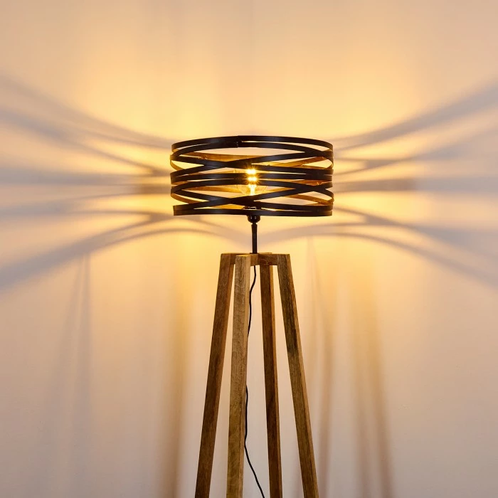 Hofstein Gauley Stehleuchte Schwarz, Braun, 1-flammig 6 Hofstein Gauley Stehleuchte Schwarz, Braun, 1-flammig – Bild 6