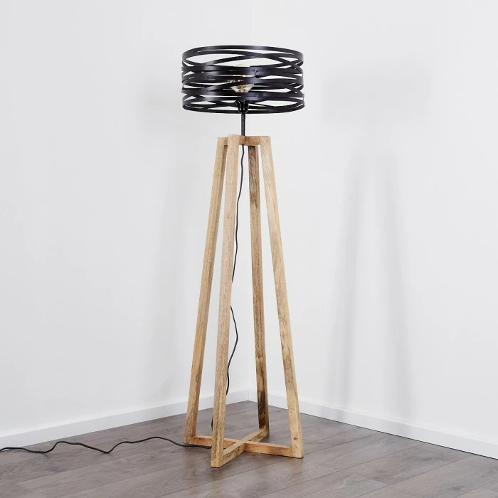 Hofstein Gauley Stehleuchte Schwarz, Braun, 1-flammig 10 Hofstein Gauley Stehleuchte Schwarz, Braun, 1-flammig – Bild 10