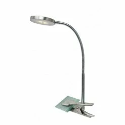 GLOBO DENIZ Klemmleuchte LED Nickel-Matt, Chrom, 1-flammig