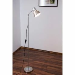 Globo Ego Stehleuchte Nickel-Matt, Chrom, 1-flammig -Bürolampen Verkäufe globo ego stehleuchte 24778 6