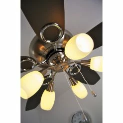 Globo JERRY Ventilator Nickel-Matt, Chrom, Edelstahl, 5-flammig -Bürolampen Verkäufe globo jerry ventilator 337 do1 18