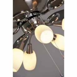 Globo JERRY Ventilator Nickel-Matt, Chrom, Edelstahl, 5-flammig -Bürolampen Verkäufe globo jerry ventilator 337 do1 19