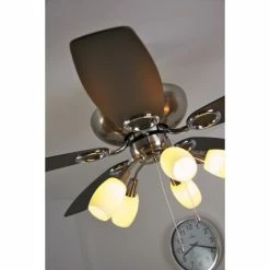 Globo JERRY Ventilator Nickel-Matt, Chrom, Edelstahl, 5-flammig -Bürolampen Verkäufe globo jerry ventilator 337 do1 3