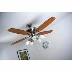 Globo JERRY Ventilator Nickel-Matt, Chrom, Edelstahl, 5-flammig -Bürolampen Verkäufe globo jerry ventilator 337 do1 5