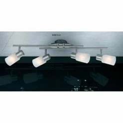 Globo KATI Strahler Nickel-Matt, Chrom, Edelstahl, Weiß, 4-flammig