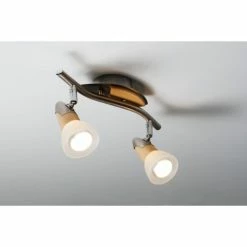 Globo Lord Deckenspot Nickel-Matt, Holz hell, 2-flammig -Bürolampen Verkäufe globo lord deckenspot 5441 2 2