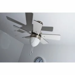 Globo MARVA Ventilator Nickel-Matt, Grau, Edelstahl, Weiß, 1-flammig -Bürolampen Verkäufe globo marva ventilator 332 do1 18