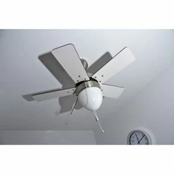 Globo MARVA Ventilator Nickel-Matt, Grau, Edelstahl, Weiß, 1-flammig -Bürolampen Verkäufe globo marva ventilator 332 do1 22