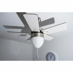 Globo MARVA Ventilator Nickel-Matt, Grau, Edelstahl, Weiß, 1-flammig -Bürolampen Verkäufe globo marva ventilator 332 do1 7