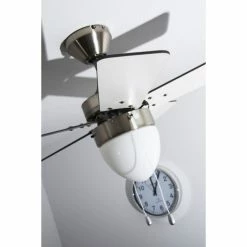 Globo MARVA Ventilator Nickel-Matt, Grau, Edelstahl, Weiß, 1-flammig -Bürolampen Verkäufe globo marva ventilator 332 do1 8